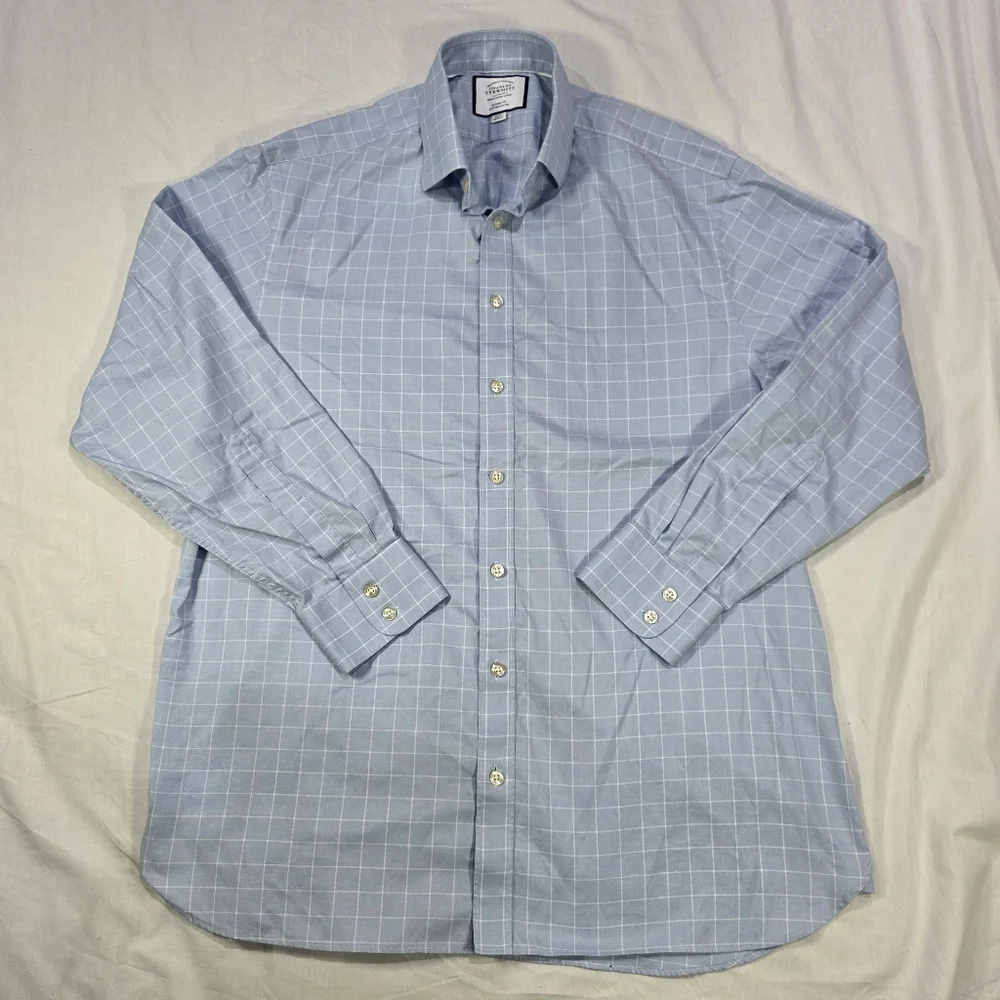 Two Charles Tyrwhitt Classic Fit Egyptian Cotton Button Up Dress Shirts.17/35